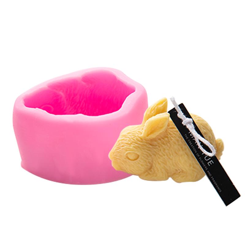 

3D форма для кролика, сделай сам, ароматерапевтическая свеча, моделирование, украшения для свечей, рождественские украшения, пасхальный кролик, помадка, силиконовая форма