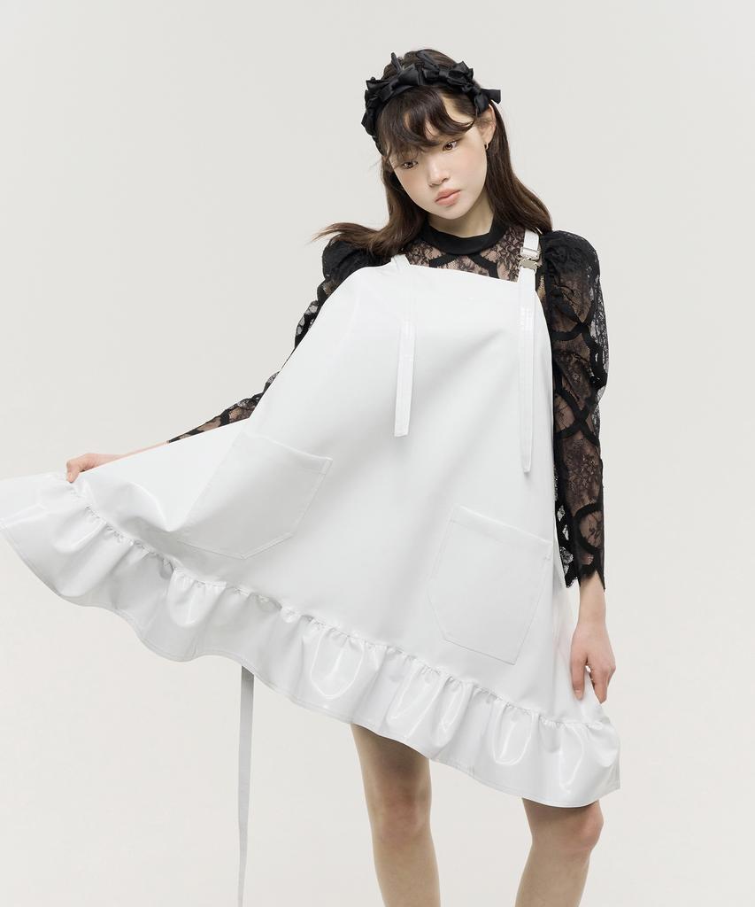 Eipeuleonwei Enamel Frill Apron White