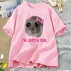 I'm Just A Girl Sad Hamster Meme T-Shirt WOMEN Unisex Funny Silly T Shirts Cotton Short Sleeve Tees Unisex Fashion Streetwear Tops