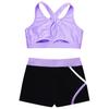 Mädchen Bikini Tankini Set Tank Top Shorts Zweiteiliger Sportanzug Activewear Kinder Balletttrikot Sportset Tanzkleidung