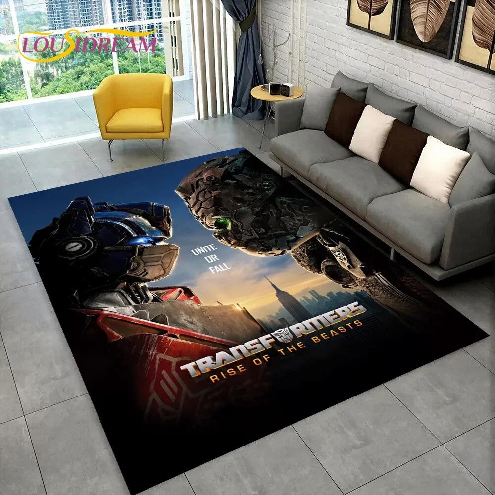 Cartoon T-Transformers Autobots 3D Carpet Rug for Bedroom Living Room Home Sofa Decoration,Children Game Large Decor Floor Mat