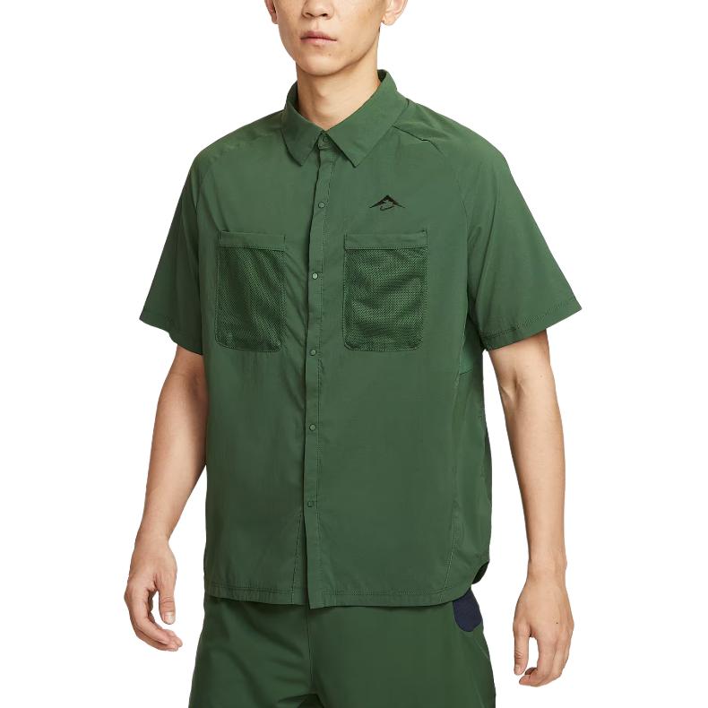 Nike Clothing Shirts Men s Green Lapel Moderate HV2165-323 L