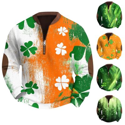 Męska bluza retro casual z nadrukiem gradientowym