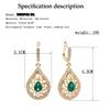 Gold Color Water Drop Dangle Earrings for Women Ethnic Wedding Jewelry Hollow Flower Rhinestone Bridal Gifts