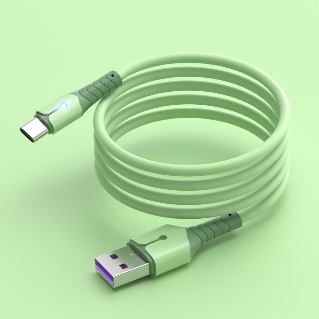 UTHAI Liquid Silicone With Light Data Cable For Android TYPE-C Xiaomi Mobile Phone Super Fast Charger Cable