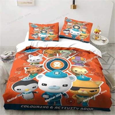 New 3D Cartoon Octonauts Bedding Set Printed Bed Set With Pillowcase Bed Duvet Cover Soft Queen King Size Bedclothes Home