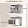 Freestanding Kitchen Storage Cabinet with Worktop, Glass Doors, White