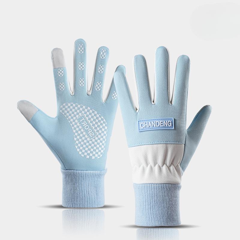 Autumn and Winter Fleece Touch Screen Full Finger Gloves for Women Are Fashionable  Warm  Cold Proof and Windproof Cycling Outdoor Sports Gloves