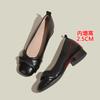 The Inner Height Is Increased by 6cm Apricot Single Shoes for Women's New Gentle Wind Shoes with Skirts and Small Shoes.