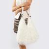 Yogodlns Large Capacity Fluffy Fur Shoulder Bag Y2k Fashion Plush Women Commute Shoulder Bag Tote Casual Winter Shopping Underarm Handbag