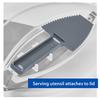 Rectangular Dessert Carrier Clear Plastic with Dark Gray Handle Secure Clasps Slice and Serve Utensil Stackable Food Storage