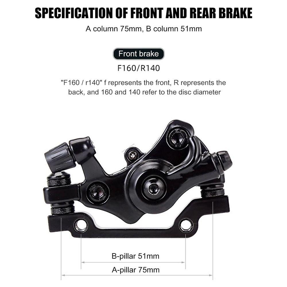 Aluminum Alloy MTB Brake Caliper Front/Rear Line Pulling Bicycle Mechanical Disc Brake Set 160mm Light Bike Pushes Caliper