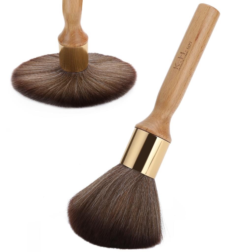Broken Hair Sweep Brush Neck Face Duster Professional Salon Barber Hairdressing BrushWooden