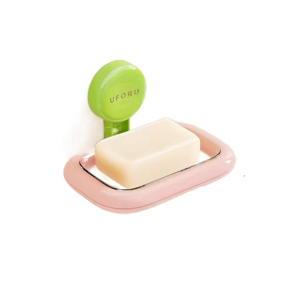Drainage Suction Cup Soap Box Wall-mounted Non-perforated Soap Dish Holder Easy To Install Reusable Soap Storage Tray Shower