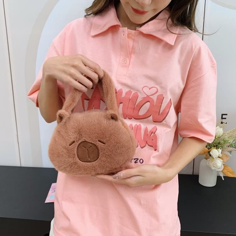 New Plush Cartoon Capybara Bag Portable Shoulder Bag