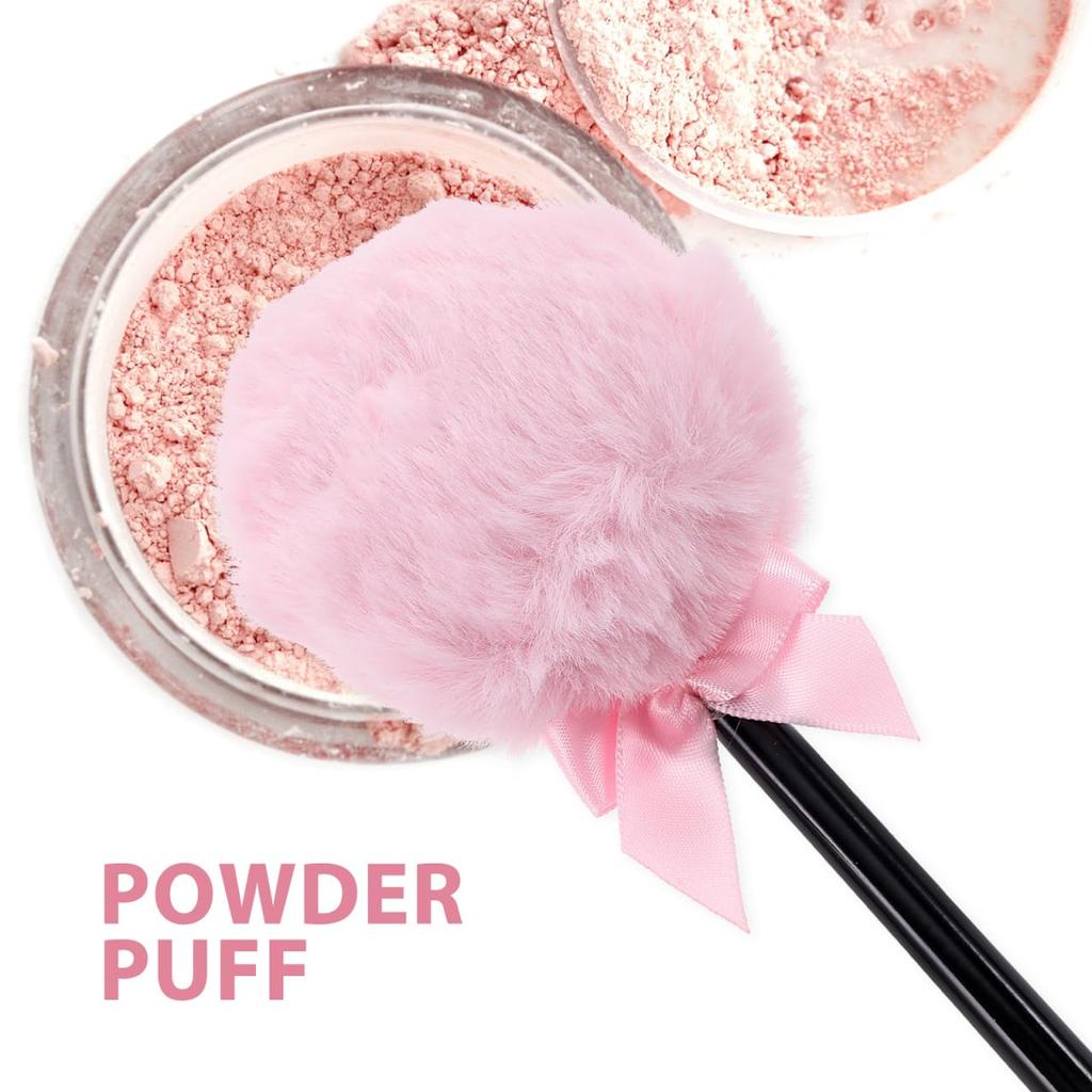 2pcs Lollipop Powder Puff Under Eyes Fluffy Loose Body Puffs Cosmetic Makeup Handle Tools and Large Face for Girls Mineral Soft Round Women Shape