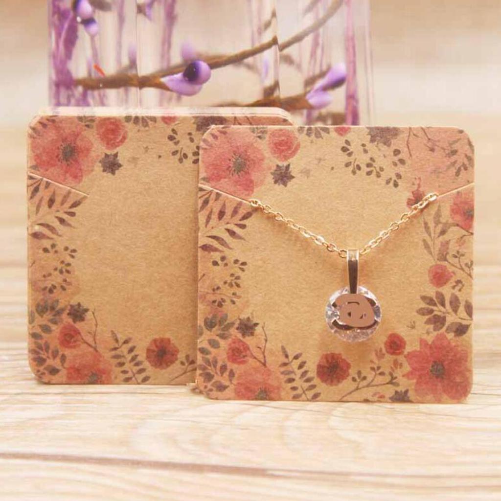 100pcs Jewerly Tag Square Stud Display Packing Card for Gift Label A