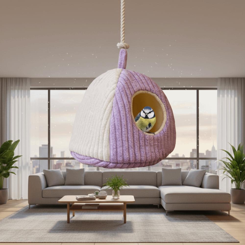 Cozy Thickened Warm Parrot Nest Fleece-lined Comfortable Bird House Soft Washable Bird Hanging Hammock for Bird Cage