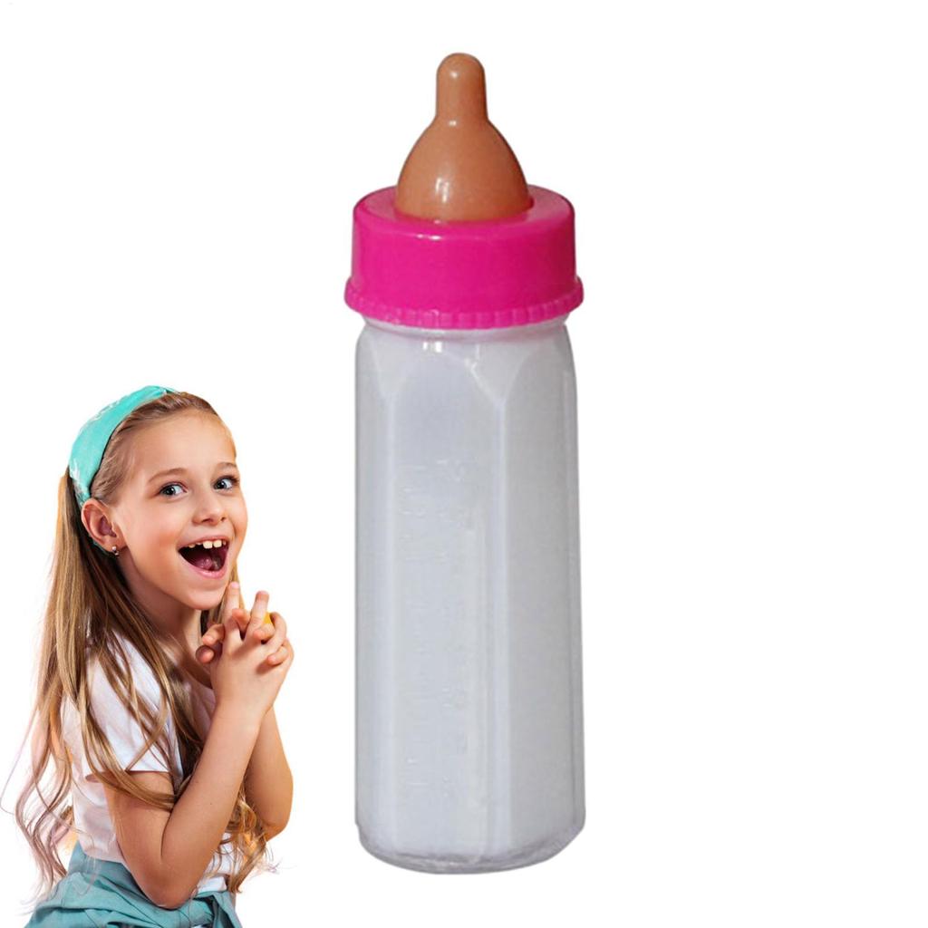 Baby Doll Feeding Bottle Disappearing Milk/Juice Magic Bottle Pretend Play Feeding Toy for Kids Gift Dolls Accessories