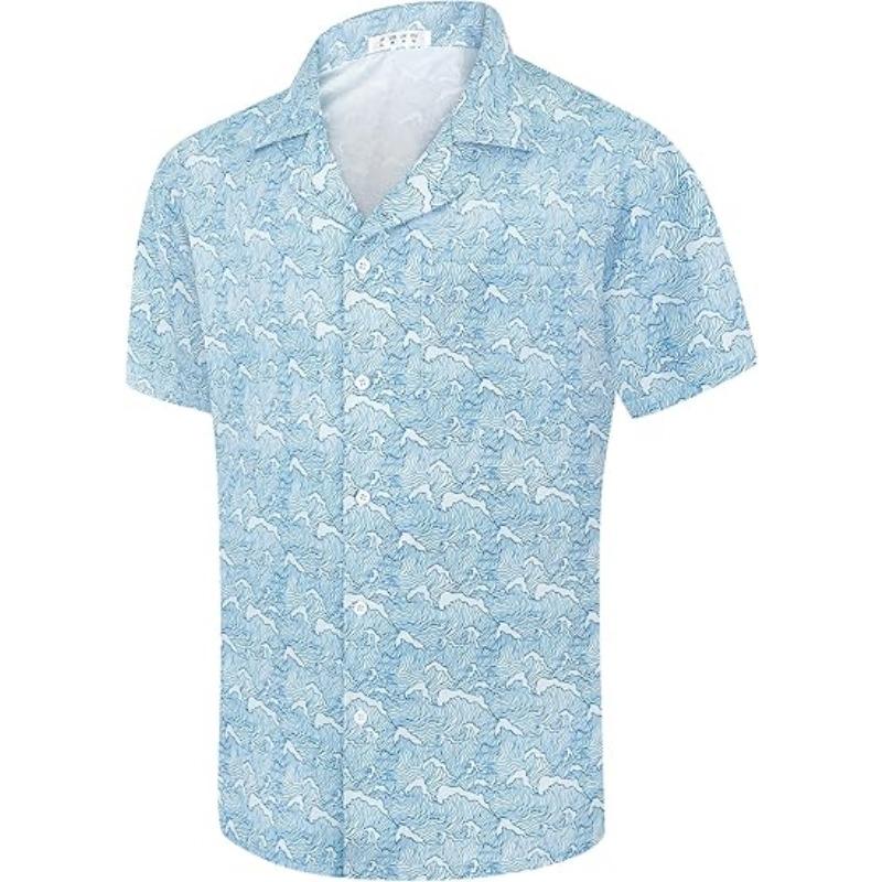 Men's Short Sleeved Hawaiian Shirt Quick Drying Loose Fit Floral Print Tropical Cruise Beach Button Graffiti Aloha