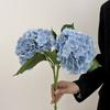 1pcs Fake White Flowers Artificial Silk Hydrangea Flowers Bouquets Faux Hydrangea Stems for Home Table Centerpieces Wedding Party Decoration (White)