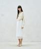 Rie Checked-Chiffon Layered Midi Dress White