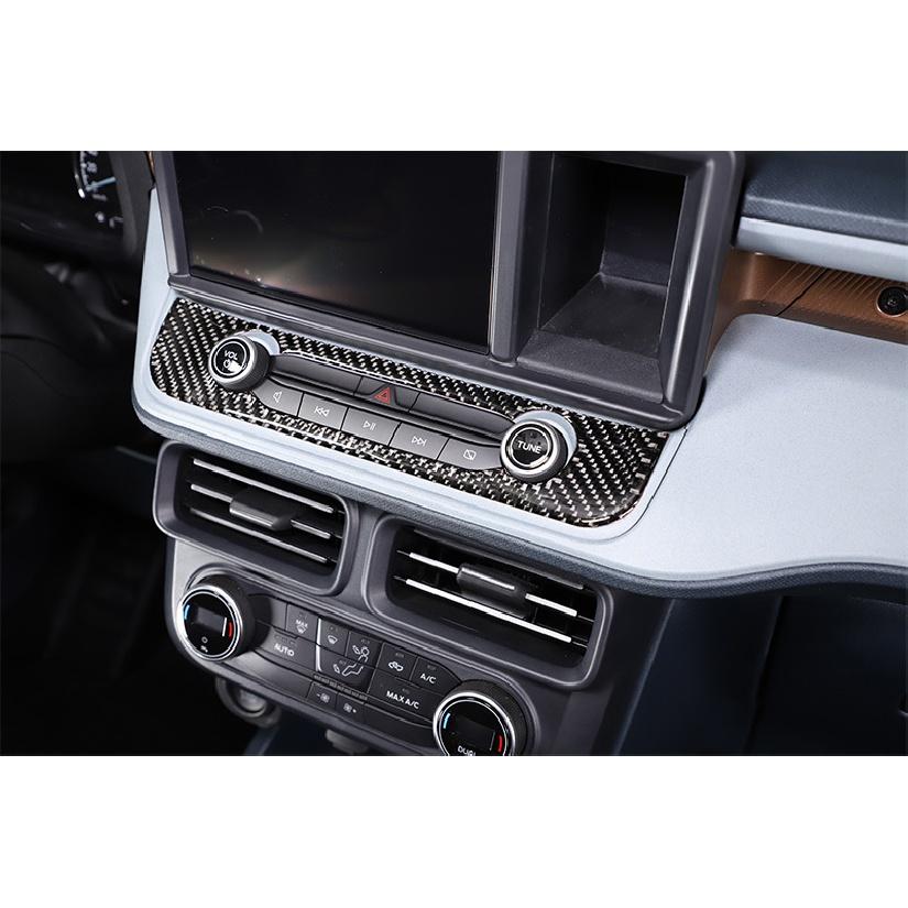 Autocolant decorativ pentru cadru cu butoane multimedia, în stil fibră de carbon moale, consolă centrală auto pentru Ford Maverick 2022 Auto