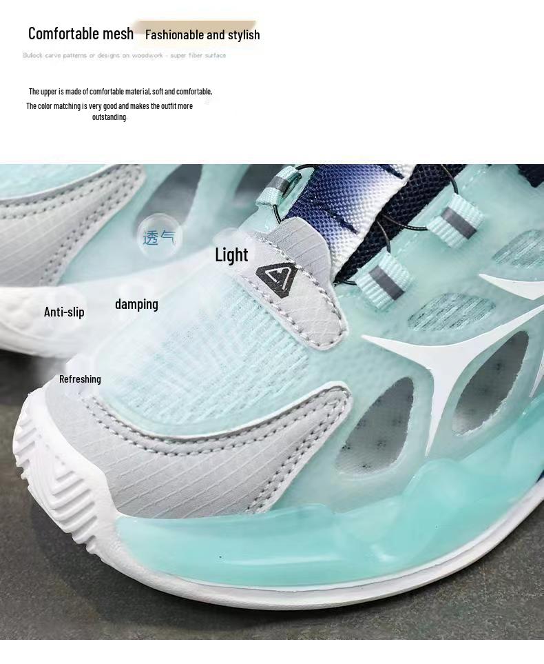 Boys' 2026 Summer Breathable Mesh Sports Shoes - Soft Sole, Trendy Basketball Sneakers for Kids