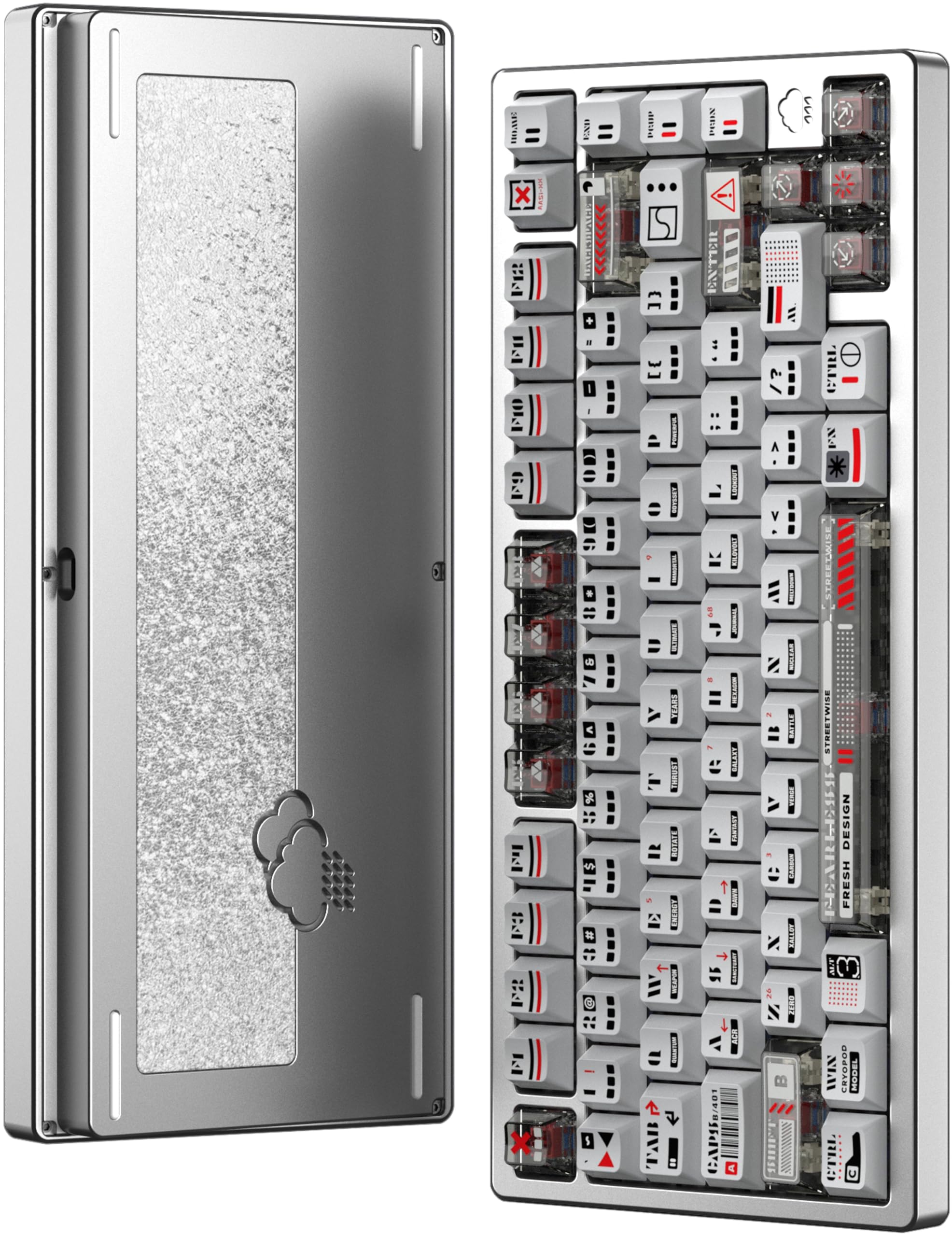 

WOBKEY RAINY 75 KOM RGB Клавіатура для геймінгу з магнітними перемикачами Rapid Trigger, повністю алюмінієва, Hot Swan RGB, 81 клавіша, RT RT/TTC перемикачі, сумісна, корпус,