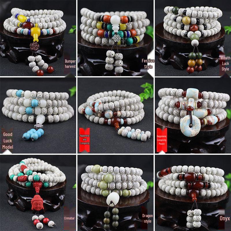 Hainan Star Moon Bodhi Seed 108 Bead Buddhist Rosary Bracelet Necklace Sweater Chain