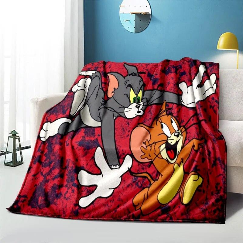

T-Tom Jerry blanket Children s cartoon mouse pattern all seasons soft home blanket thin sofa set bed sheet thermal blanket.