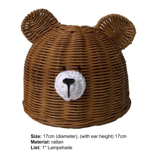 Lampenschirmbezug Bärenform Staubdicht Rattan Schönes Aussehen Ersatz-Lampenschirm