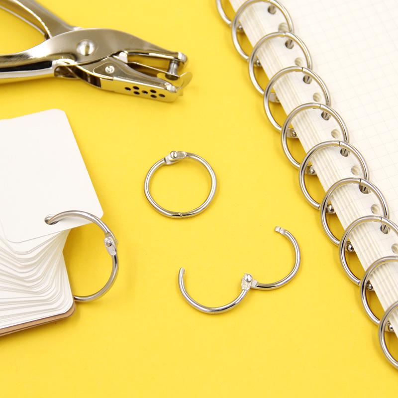 Set of 100 Loose Leaf Binder Rings, Card, and Book Binding Rings - Iron Coil and Opening Rings.