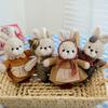 Toy Plush Rabbit Doll Clothes Couple Key Chain Backpack Accessory Gift Birthday