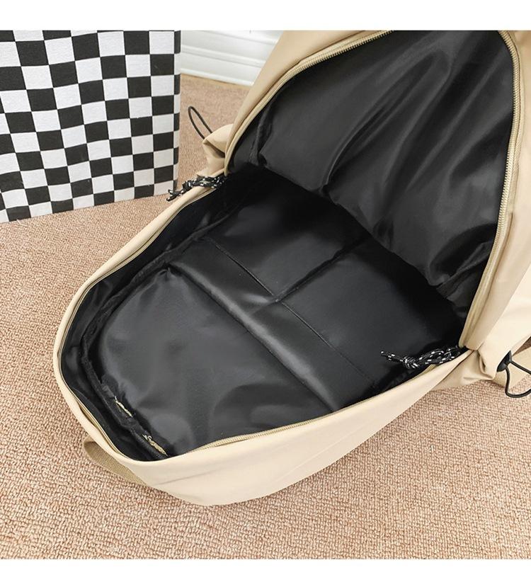 Schoolbag Female Junior High School Students High School Student Backpack Large Capacity Solid Color Backpack