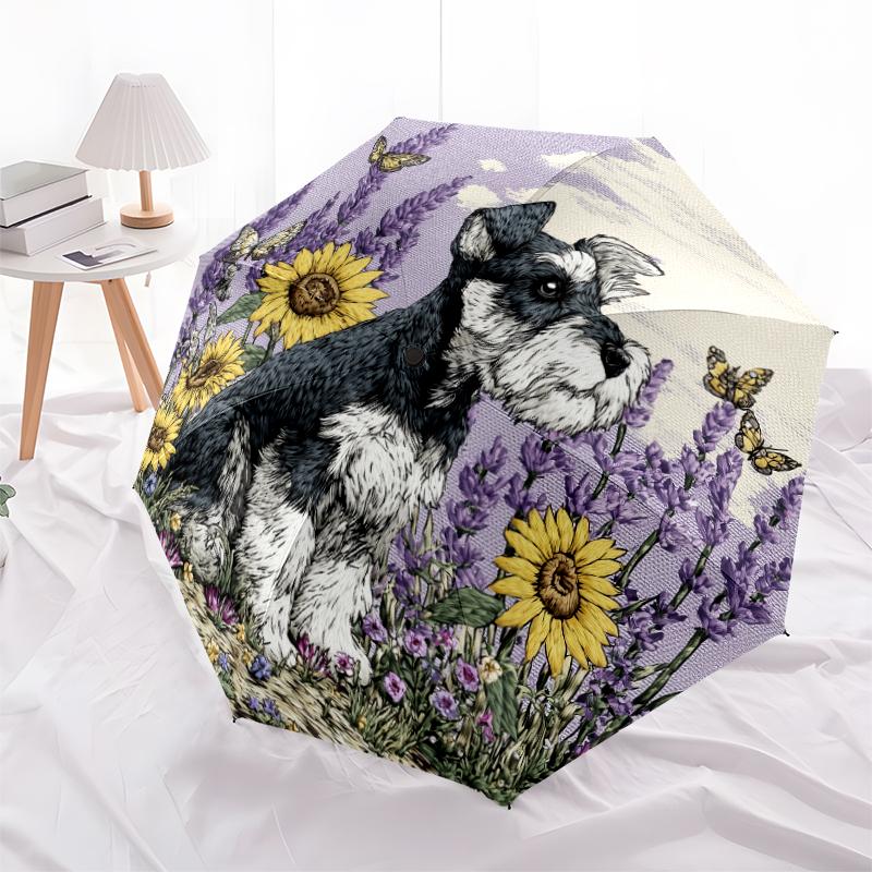 Sunflower pattern, automatic folding umbrella, portable and foldable design, 8 ribs, a Christmas or birthday gift.