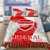 Custom Name Arsenal Pattern Bedding uilt Set uilt Cover Pillowcase Home Decoration Birthday Gift (1*duvet cover+2*pillowcase without core)