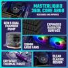 Cooler Master MasterLiquid 360L Core ARGB LGA1700/AM5 Compatible Water Cooling CPU Cooler with 360mm Radiator, MLW-D36M-A18PZ-R1 (FN1929)