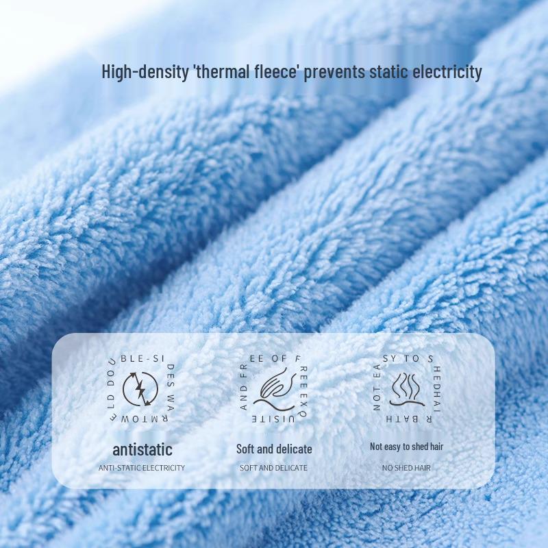 Kids' Hooded Quick-Dry Bath Poncho - Thick Coral Fleece, Absorbent for Boys & Girls