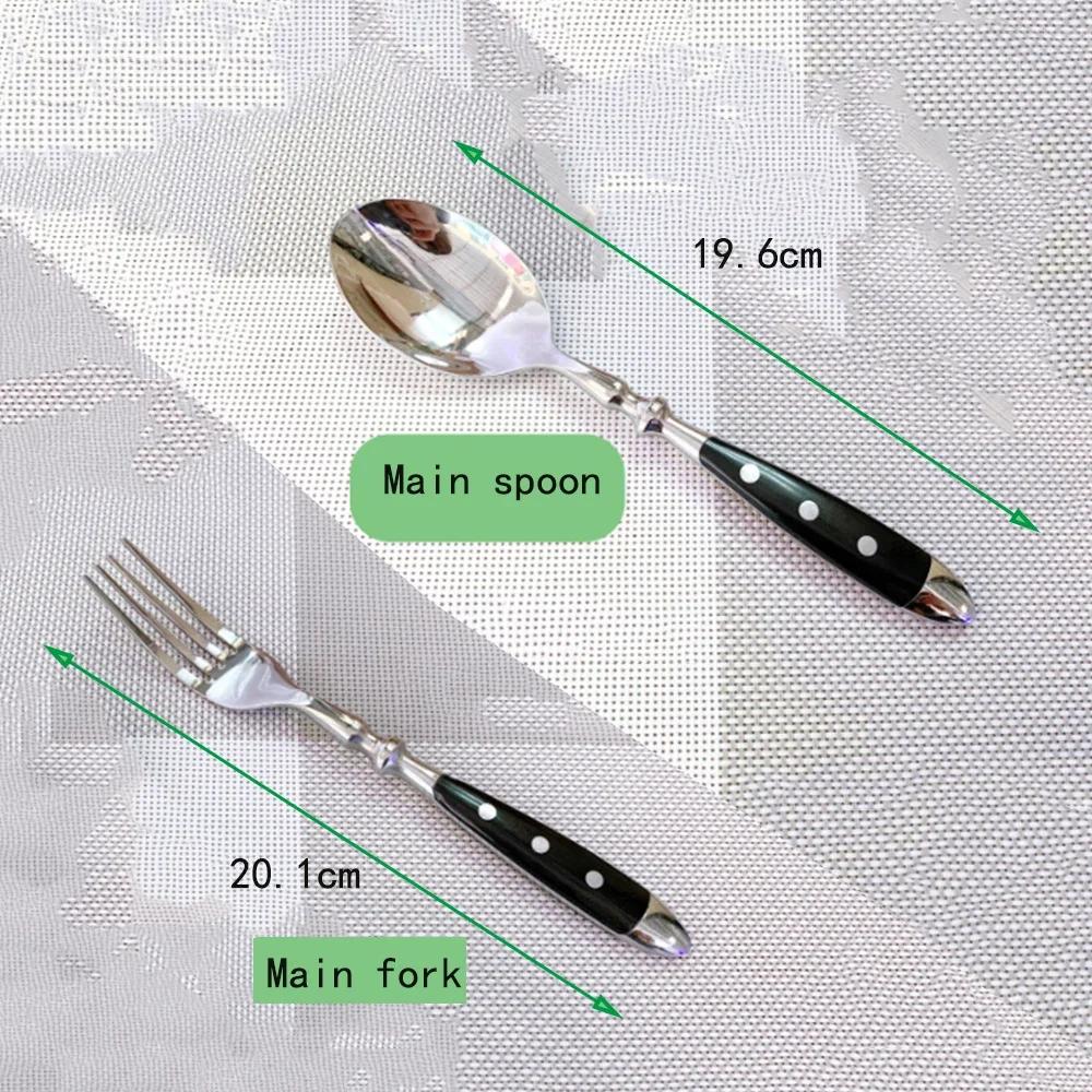 Steel Western Food Tableware Set Three Nails Knife, Fork and Spoon Practical Bakelite Black Handle Stainless Knife