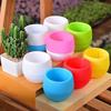 5PCS Mini Flower Pots Candy Colour Round Plastic Plant Pot with Drainage Holes Succulents Pot Garden Home Office Decoration ZYF