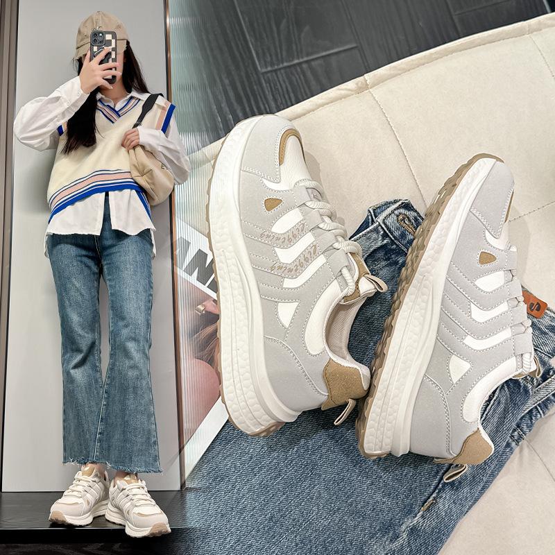 Spring and Autumn new mesh breathable sneakers platform casual dad shoes Forrest Gump shoes