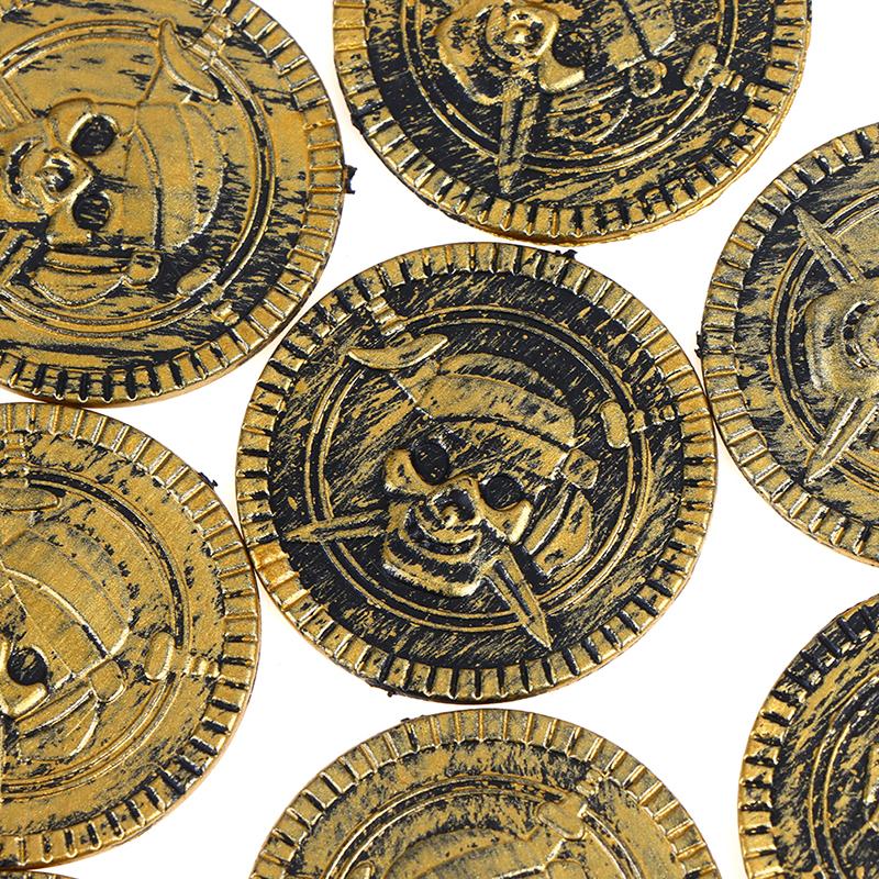 10Pcs Pirate Treasure Coins Party Props Christmas Gift Game Currency Halloween