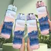 1PC Mountain Lake Pine Forest Landscape 750ml Color Plastic Sports Water Bottle Leakproof Flip Straw Lid Suitable for Sports Office Home Use