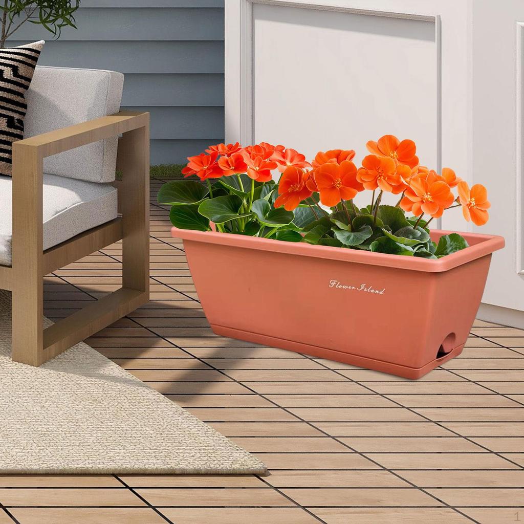 Balkonkasten, Gemüseanbaubehälter, bruchsicher mit Drainagelöchern, rechteckig