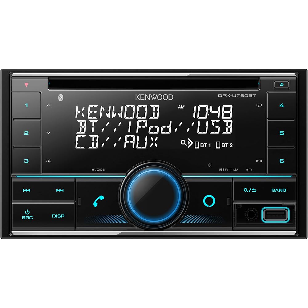 Kenwood DPX-U760BT 2DIN Receiver MP3 WMA AAC WAV FLAC Compatible CD USB iPod Bluetooth