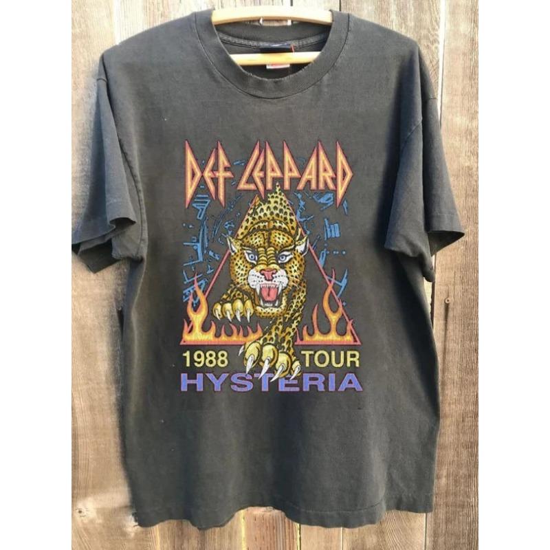 Def Leppard - Hysteria 88 Tour Graphic Charcoal Unisex Shirt S