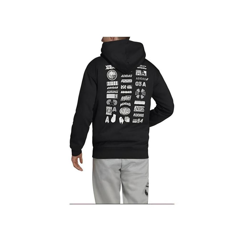adidas Athletics Pack Casual Sport Drawstring Pullover Hoodie Men Black EA0370