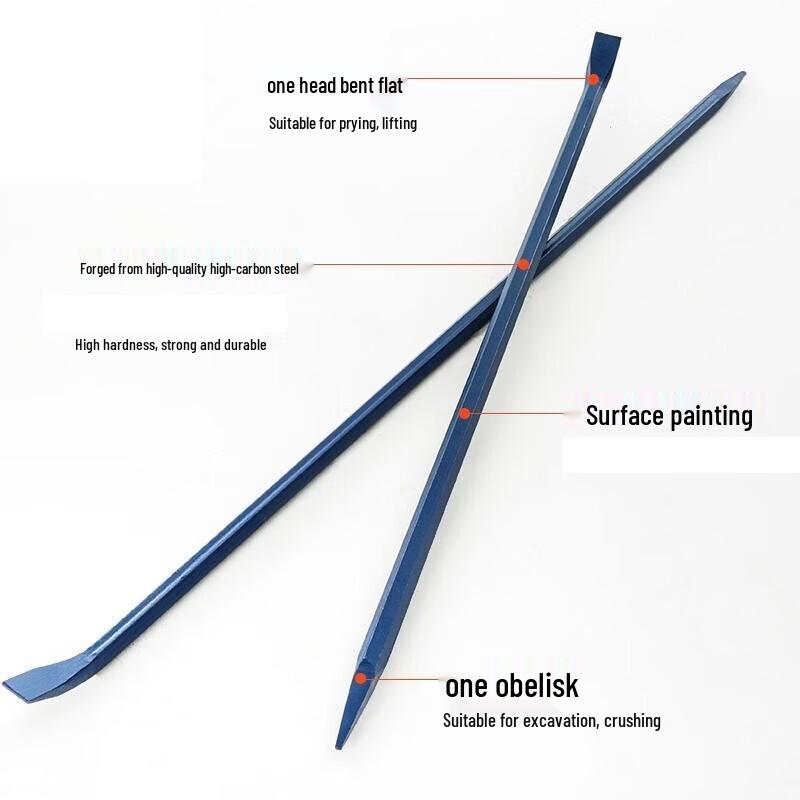 Heavy-Duty Hexagonal Steel Pry Bar