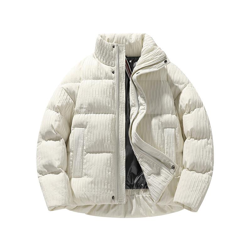 

2026 High-quality Stand-up Neck Cotton-padded Clothes Trend Loose Couple Graphene Double Shoulder Straps Jacket Warm and Windproof S слоновая кость